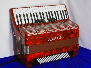 Aliante 3 voice piano accordion Red